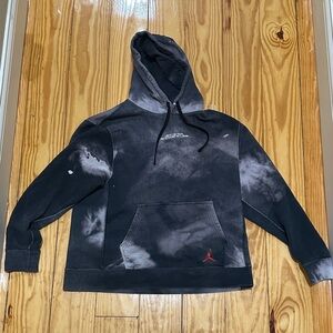 Jordan Men's Black Hoodie with Red Logo